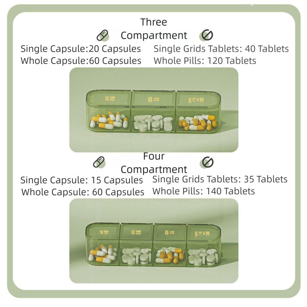 A Week Medicine Storage Containers Portable Sealed Pill Case BPA Free Pill Dispenser Box Outdoor
