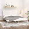 Solid Wood Bed White 200x200 cm