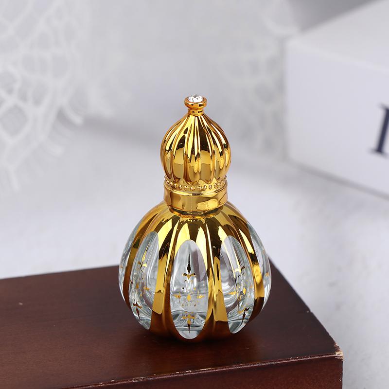 13Ml Roll On Bottle Glass Mini Essential Oil Container Portable Cosmetic Vials Blending Perfume Bottle Gold Empty Roll-On Bottle