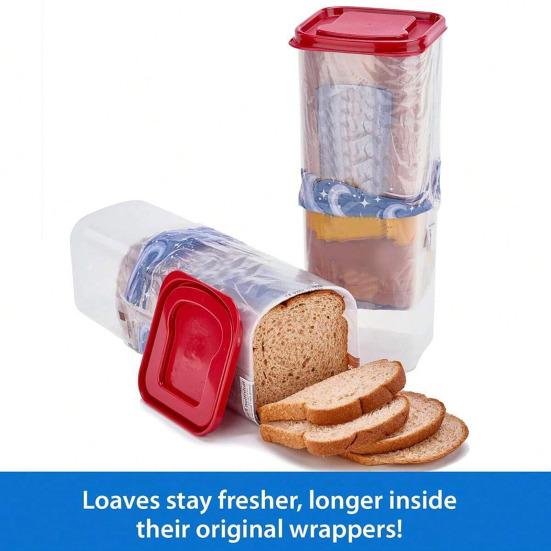 Bread Toast Storage Box with Airtight Lid Freshness Bread Storage Container Multifunctional Bread Loaf Dispenser Plastic Sandwich Bread Keeper