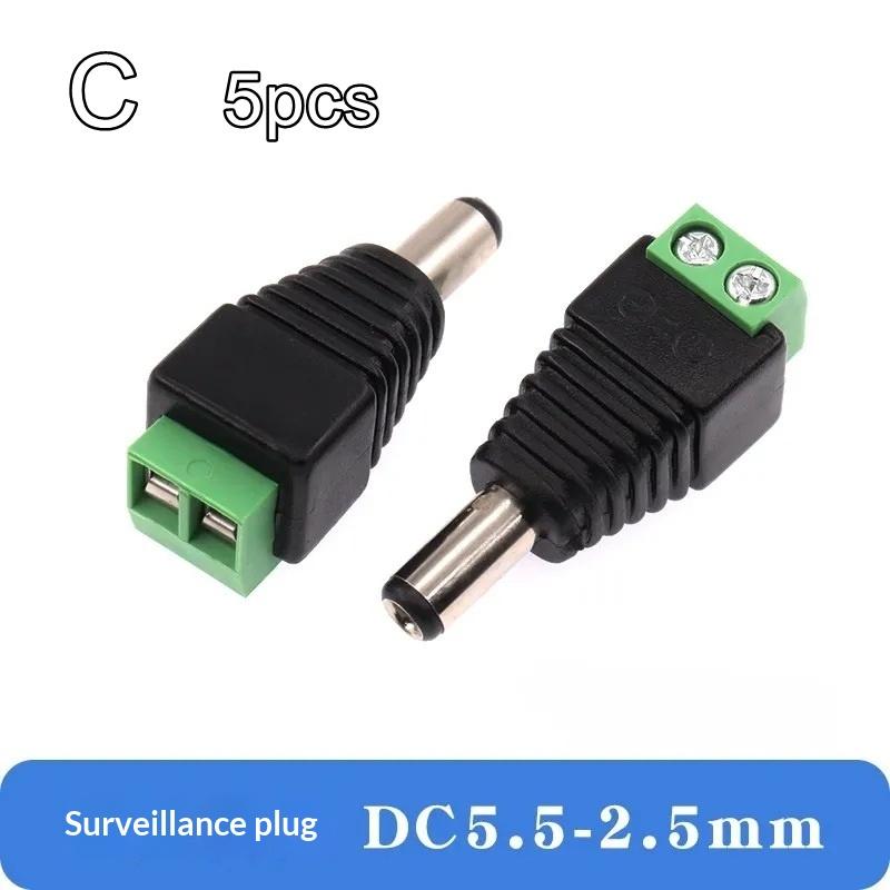 No Soldering Required Male Female CCTV Monitoring Video Cable Plug Connector for Home Indoor Surveillance Cabling