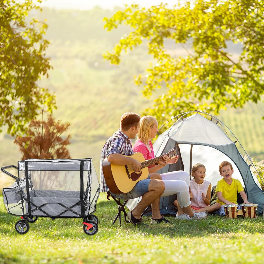 Carry Wagon Rain Outdoor Wagon Rain Easy for Outdoor Activities Such As Sports and Camping Cover, Cover, Transparent, Waterproof, Dustproof,