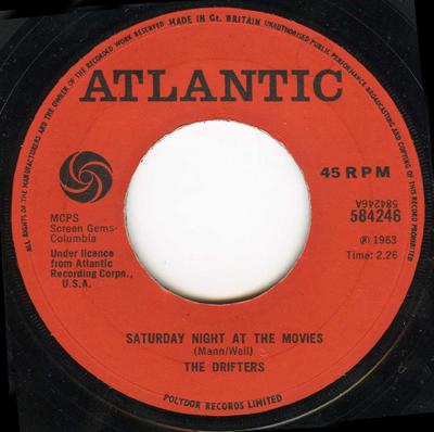 7-дюймовая пластинка DRIFTERS - Saturday Night At The Movies / Unde 584246 Atlantic 1969 UK Соул/Фанк Б/У