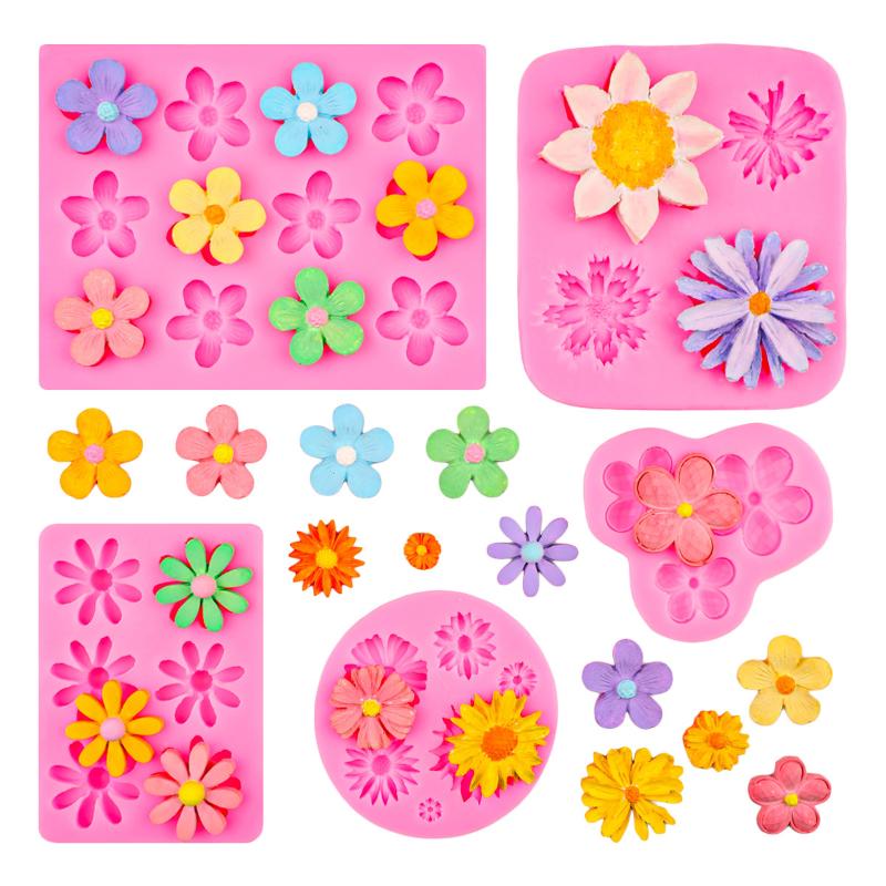 Мини Роза Камелия Цветок Силиконовая Форма для Сахарной Мастики Печенье Кексы Шоколад Форма для Выпечки Инструменты для Украшения Фондантного Торта