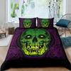 3D Printed Floral Skull Duvet Cover Set Mandala and Sugar Skull Bedding Sets Skeleton Bones Roses Floral Quilt Cover King Size