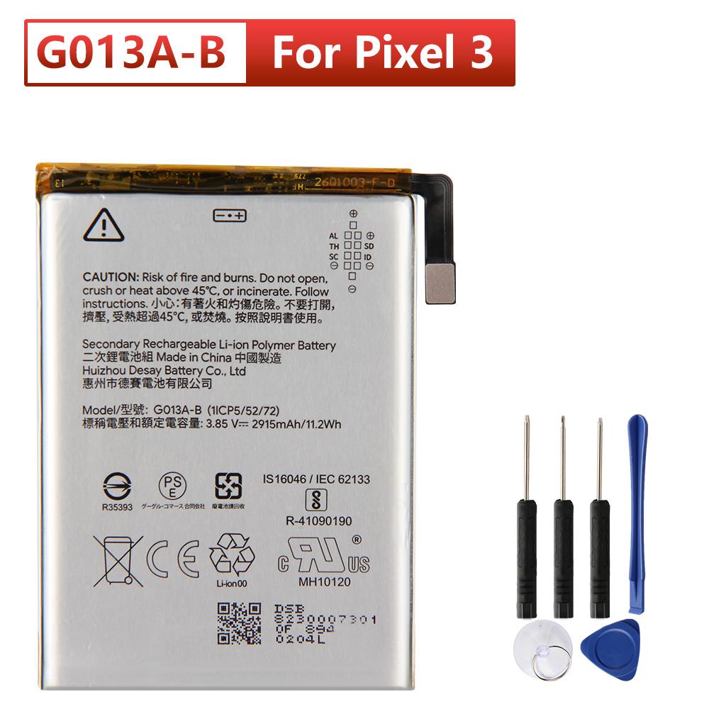 Аккумуляторная литиевая батарея для Google Pixel 3 Pixel3 G013A-B Аккумулятор для телефона 2915 мАч