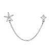 Silver Color Ear Bone Nail Earrings Stainless Steel Cartilage Earrings Chain Earrings  Jewelry Gift