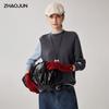 Женский вязаный свитер Zhaojun 100% кашемир с высоким воротником и необработанным краем
