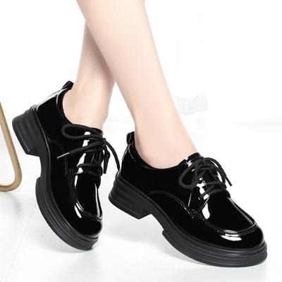 Мода 2024 года, женская весна, новые черные туфли на плоской платформе, женские мокасины, туфли-лодочки, дизайнерские повседневные кожаные оксфорды