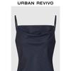UR2026 Women's Lyocell Denim Cowl Neck Long Sling Dress