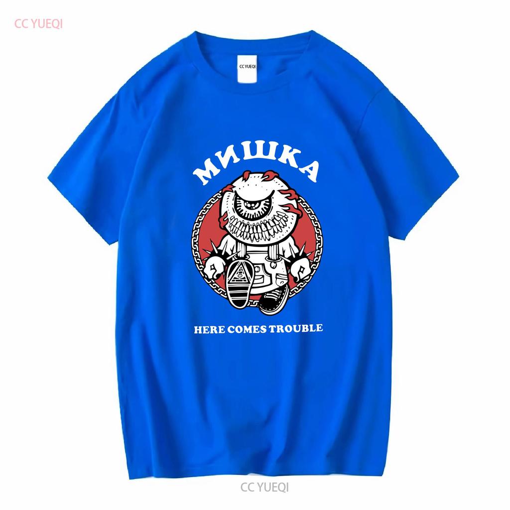 Футболка Mishka Trouble Skateboard Белая Новая С Бирками Streetwear Серфинг Сноуборд Винтаж Стирка Унисекс Повседневная Мягкая Streetwear Дышащая