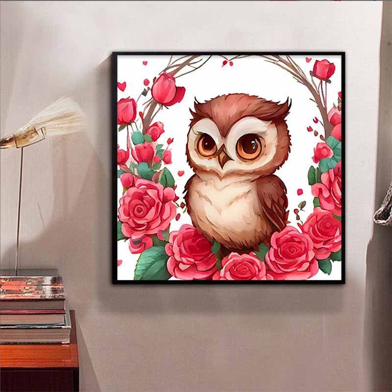 Новое поступление 5D DIY Полная круглая алмазная живопись «Расписная сова» Вышивка крестом Домашний декор Подарок