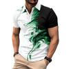 New Summer Men's Casual Lapel Short-sleeved Polo Shirt 3D Digital Printing Fashion Loose T-shirt Tops