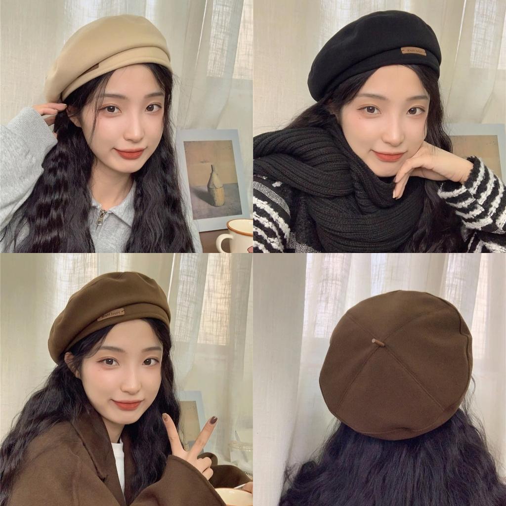 Шерстяной берет с маленьким лицом для детей, японский темперамент, универсальный художник, ретро, большой полевой, британский прилив