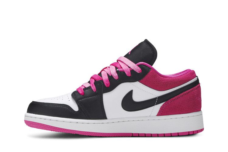 Jordan 1 Low Black Active Fuchsia (GS) Sneakers