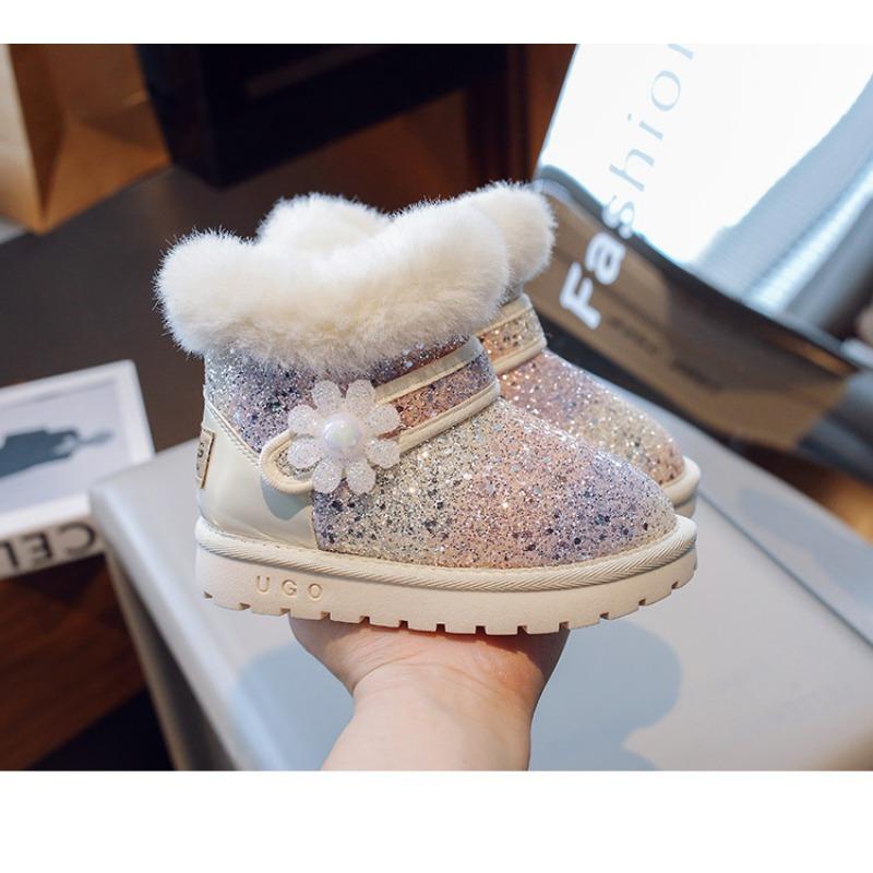 Kids Warm Fleece Lined Waterproof Winter Snow Ankle Boots For Boys And Girls
