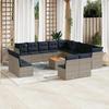 VidaXL Garden Lounge Set with Cushions 14 Pcs, Patio Sofas, Furniture Set, Outdoor Terrace Furniture, Grey 3256271