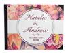 Darling Souvenir Blue Floral & Geometry Hardback Cover Printed Anthracite Anthracite Anthracite Decal Wedding Guestbook Scrapbook-7 x 9