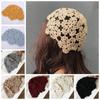 Ethnic Style Hollow Flower Knitted Hat Basin Hat Beanies Casual Crochet Bucket Hat  Girls