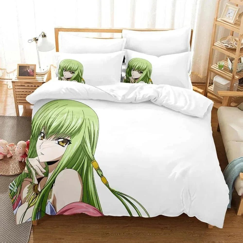 Code Geass 3D Мультяшный Комплект Постельного Белья Односпальный Полуторный Двуспальный Евро Кинг Сайз Пододеяльник Для Домашней Спальни