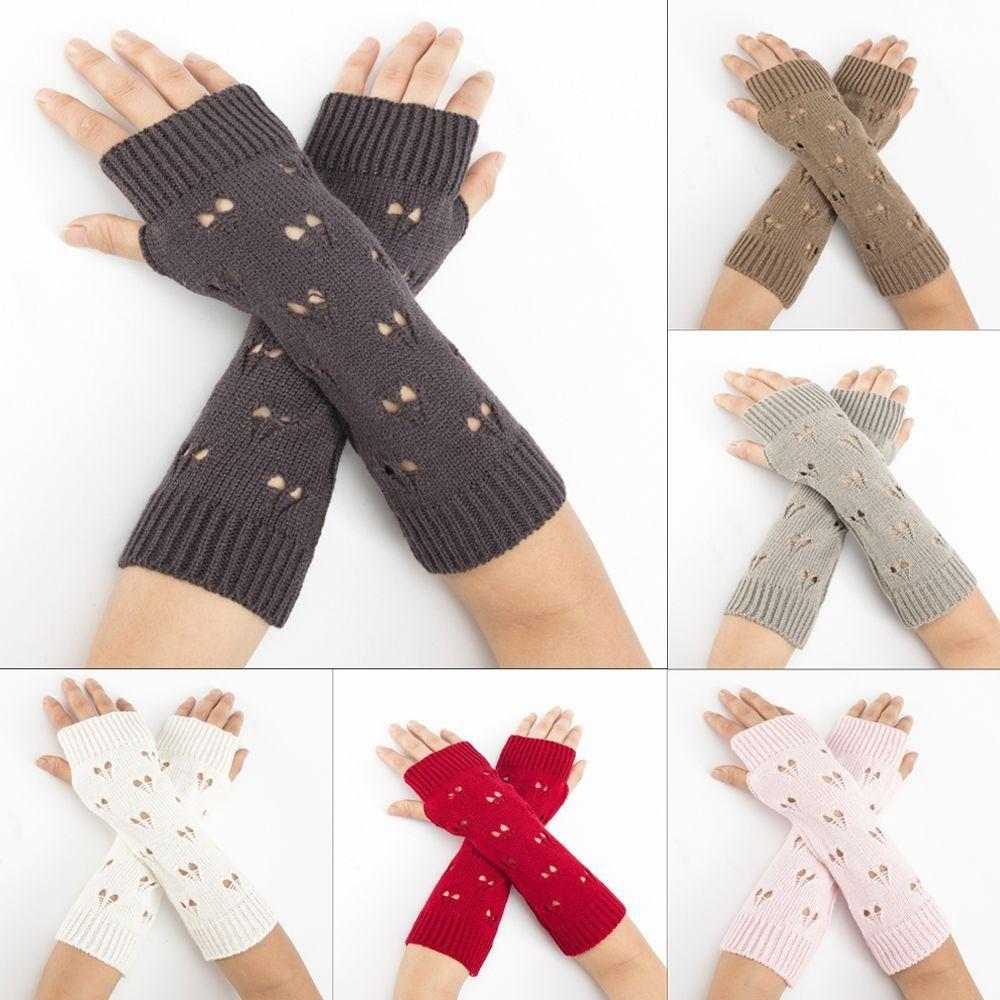 Crochet Warmer Knitted Arm Gloves Hollow Out Design Long Mittens Knitting Gloves Lolita Style