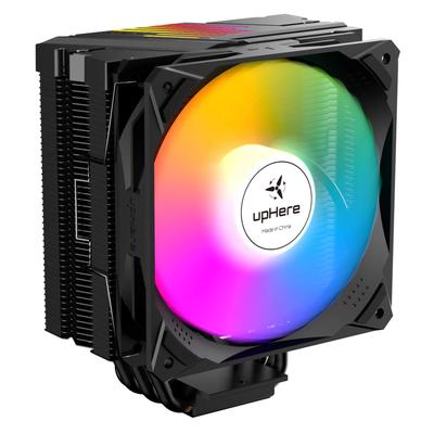 Кулер для процессора upHere башенного типа, совместимый с LGA1700, оснащен высокопроизводительным ARGB PWM вентилятором, поддерживает AURA Sync 5V 3PIN RGB, 6 тепловых трубок, совместим с AM4, черный
