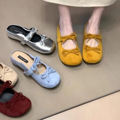 Версия из мягкой кожи~ Замшевая сумка с двойным бантом, новые ретро бокен обувь на толстой подошве с внутренней платформой на лето 2025