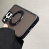 Металлический держатель с вращением на 360° чехол для телефона с MagSafe зарядкой для iPhone 16 15 14 13 12 11 Pro Max Титаново-серый магнитный жесткий чехол