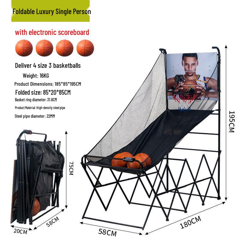 Electronic Auto-Scoring Basketball Hoop for Indoor Play - Suitable for Adults & Children