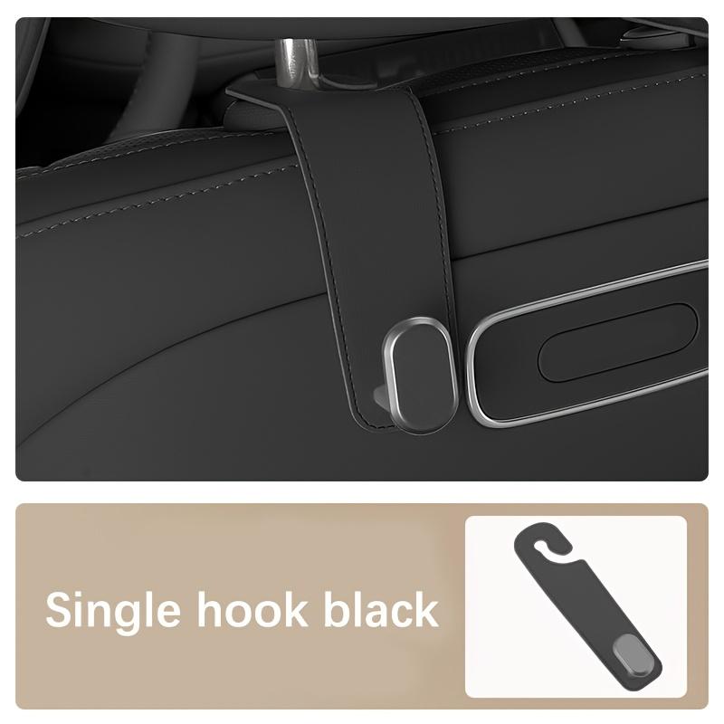 1pc Faux Leather Multi-Functional Car Headrest Hook Metal Material Easy Installation Single Dual Storage Hanger for Vehicle Interior Accessories