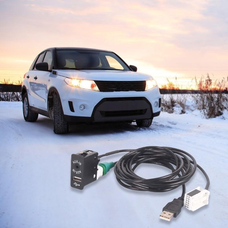 Переключатель AUX in USB с USB-проводом и 12-контактным AUX-кабелем для E60 E61 E63 E64 E87 E90 E70 F25 F01 F02 Адаптер