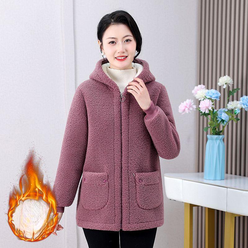 Женская зимняя куртка плюс бархатная утолщенная в западном стиле модная для среднего и пожилого возраста стеганая куртка с капюшоном стеганая куртка стеганая куртка
