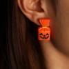 Funny Halloween Earrings Simulation Plastic Face Pumpkin Ghost Death Halloween Earrings.