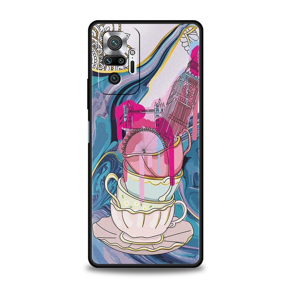 Чехол для телефона TPU для Xiaomi Redmi Note 10 11 9 8 Pro 9S 7 8T 9T 9A 8A 9C K50 K40 игровой чехол Paris Art синяя бабочка девушка цветок