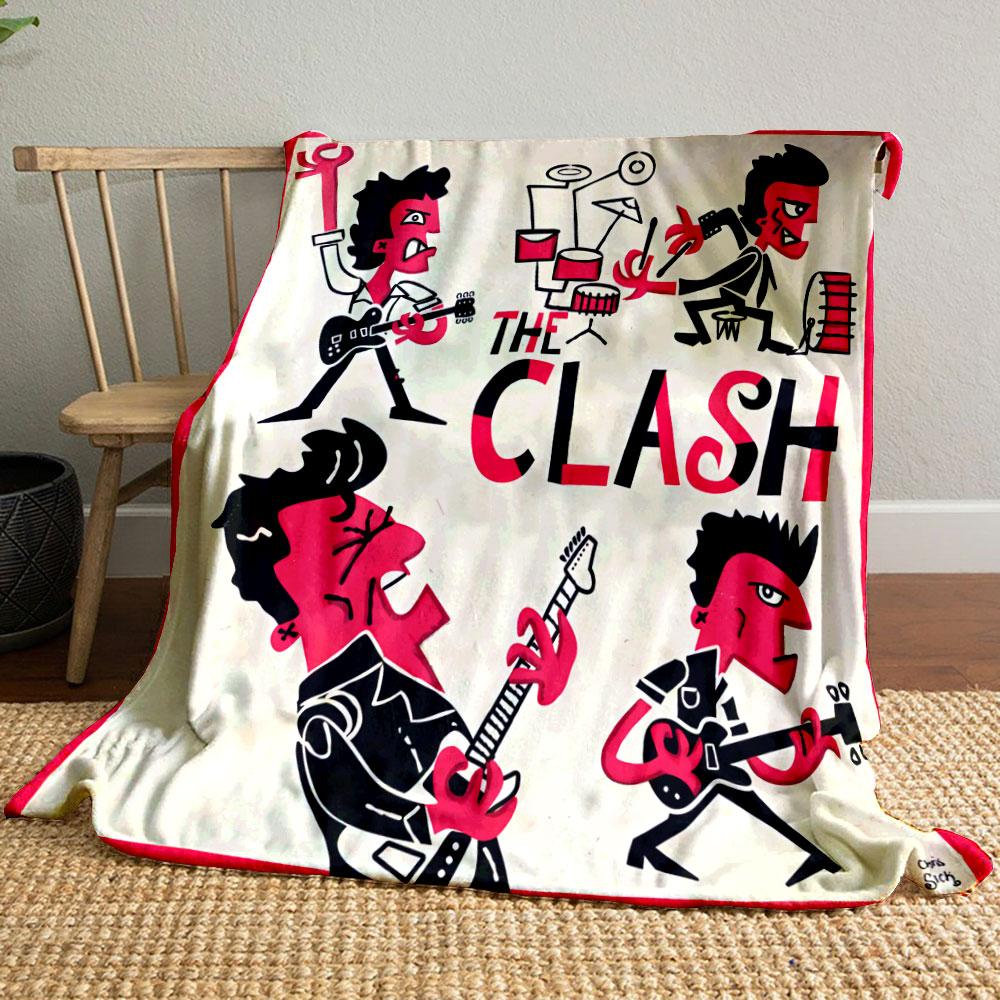 The Clash Band Cartoon Design for all seasons blanket lunch break throw gift