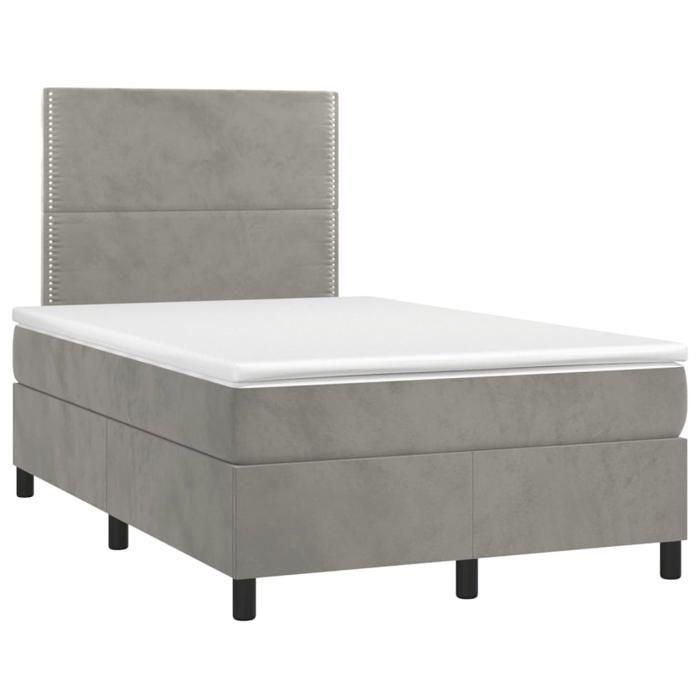 Maison Exclusive - Sommier à lattes de lit matelas et LED Gris clair 120x200 cm