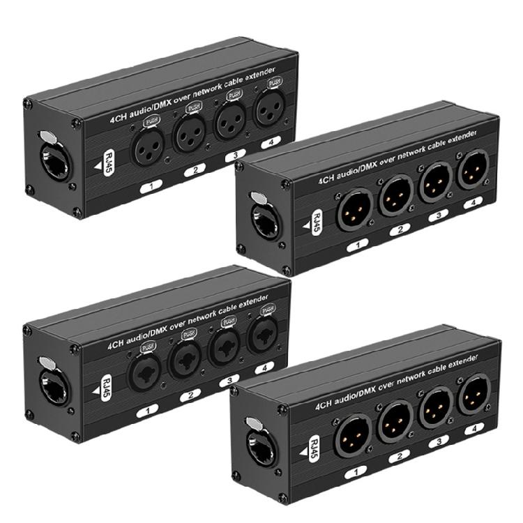 Надежный 4-канальный XLR-удлинитель с использованием экранированного сетевого кабеля для стабильной работы