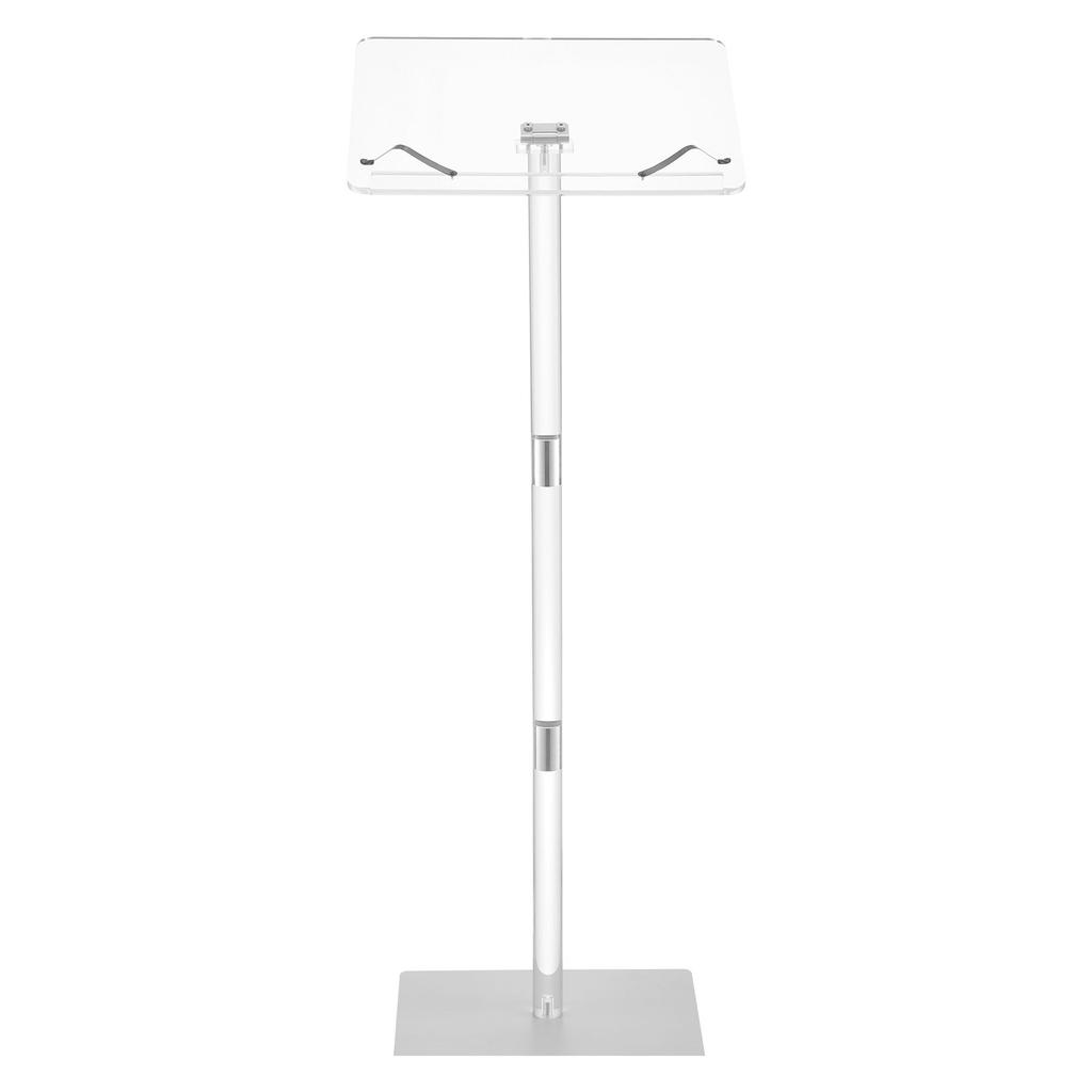 VEVOR Podium Stand, 1100 mm Acrylic Lectern, Portable Laptop Desk with Wide Reading Surface, Book Clips, Adjustable Angle, Floor-Standing
