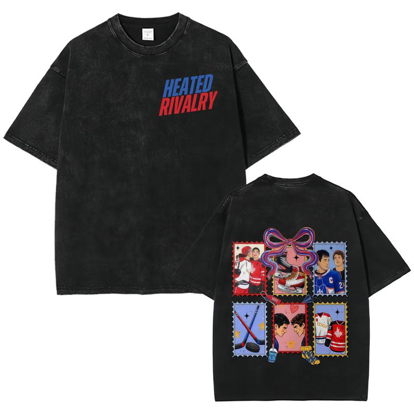 2026 Heated Rivalry Ilya Rozanov 81 Trendy Graphics T Shirt Vintage Washed Mens Oversized Cotton Crewneck Cozy Tshirt Teenagers