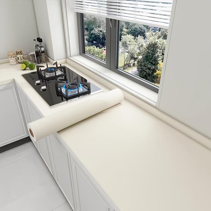 60СМ Самоклеящиеся виниловые обои Матовый черный серый белый Съемная толстая контактная бумага для стен кухонь столешниц шкафов