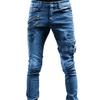 Europe And The United States Fashion Biker Stretch Jeans Decorated Slim Jeans