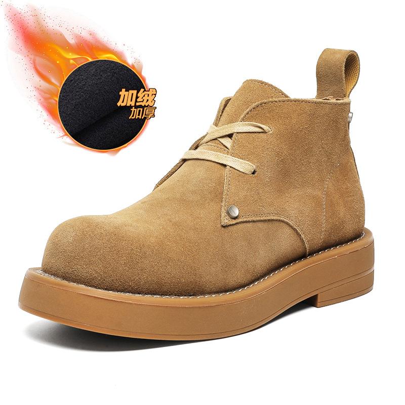 Новые туфли дерби с большой головкой мужские модные с круглым носком в стиле ретро ботинки мартин рабочие ботинки высокие дезерты короткие ботинки 4729-J