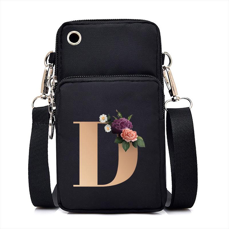 Alphabet Letter Printing Oblique Span Small Bag Multifunctional Portable Casual Mobile Phone Bag