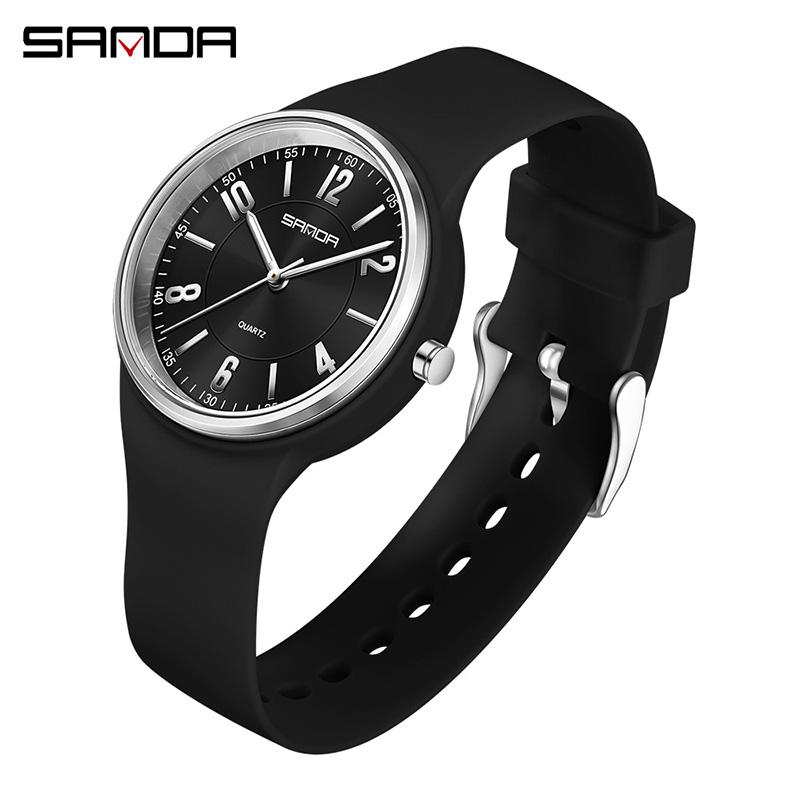SANDA New Brand Top Fashion Quartz Watch Is Simple For Men And Women 3ATM Waterproof Lightweight Silicone Unisex Student Watch.