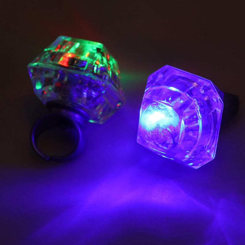 1Pc Led Flashing Light Up Glowing Finger Ring Toys Christmas Year Party Toy