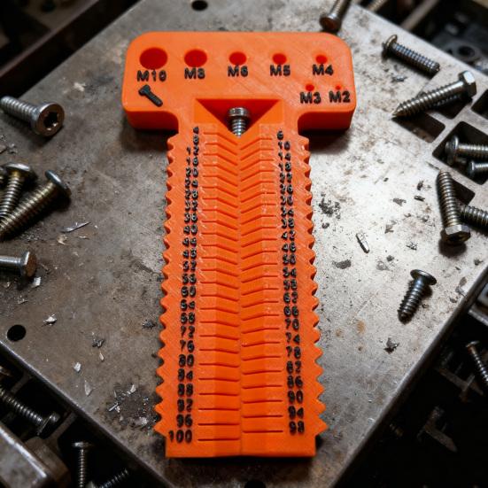 Screw Measuring Tool Heavy Duty Ergonomic High Precision M2-M10 4-100mm Length Screw Nut Bolt Measurement Gauge Tools