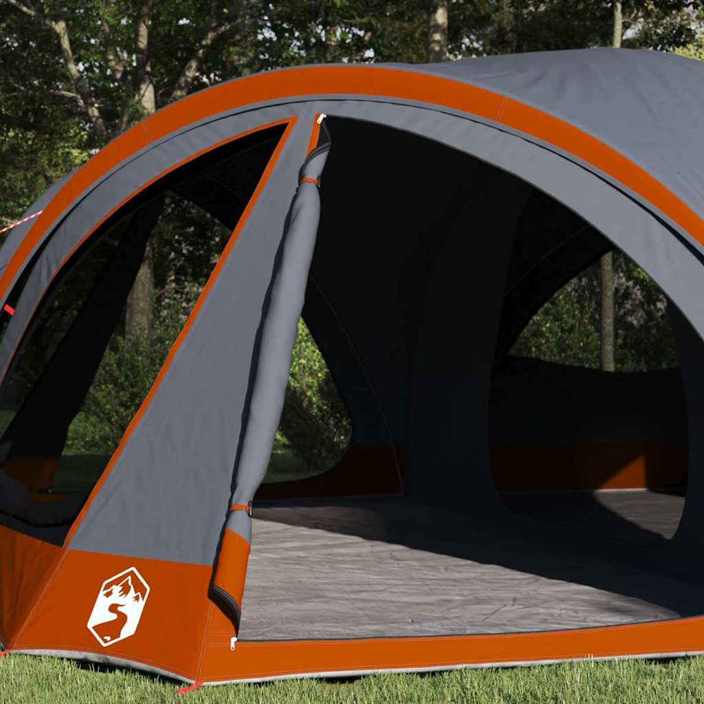 Family Tent for 10 Persons Gray and Orange 460 x 430 x 214 cm