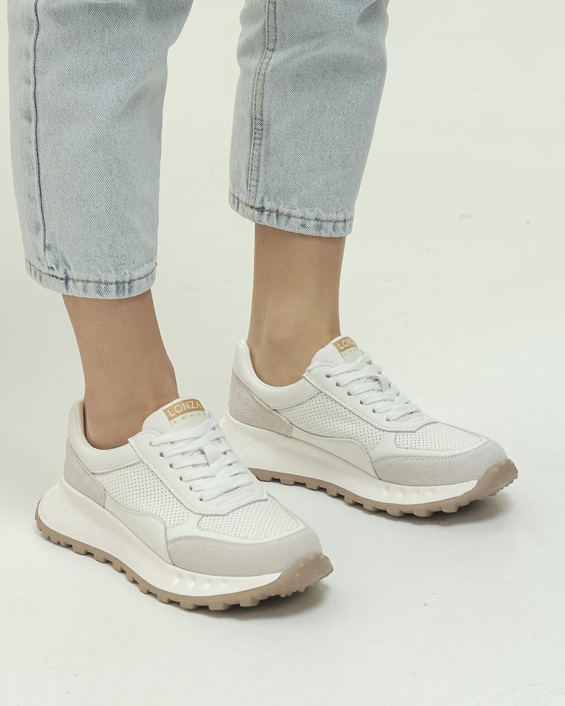 Кроссовки весенние Lonza 185136 36 белые кожа