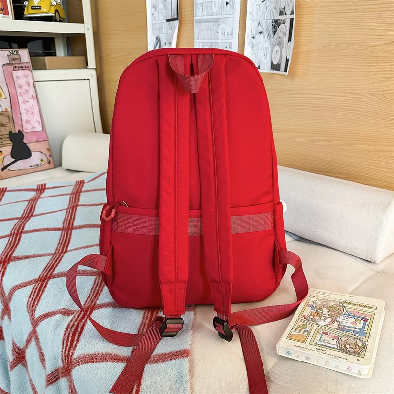 Однотонный школьный рюкзак для женщин, большой емкости