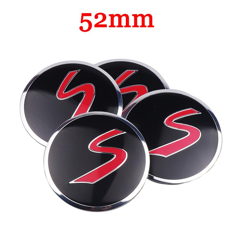 4PC 52/56MM Car Badge Wheel Center Hub Caps Cover Sticker Auto Refit Decal for Mini Cooper S R50 R52 R56 R57 R58 R60 F60 F56 F54